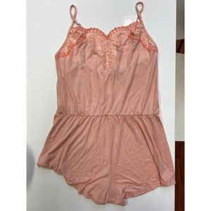 Victoria’s Secret Floral Lace Peach Sleep Romper